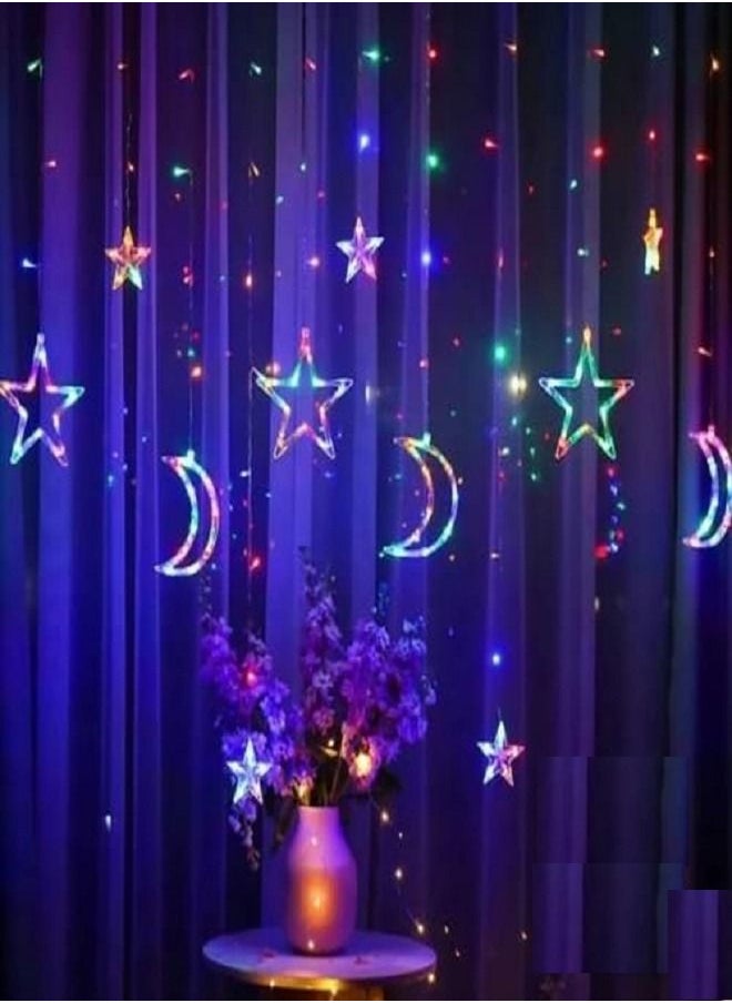 Generic Star Curtain Light Moon Lighting String Decoration - 2 Plug  - Image 2