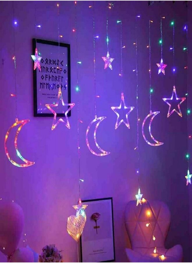 Generic Star Curtain Light Moon Lighting String Decoration - 2 Plug  - Image 3