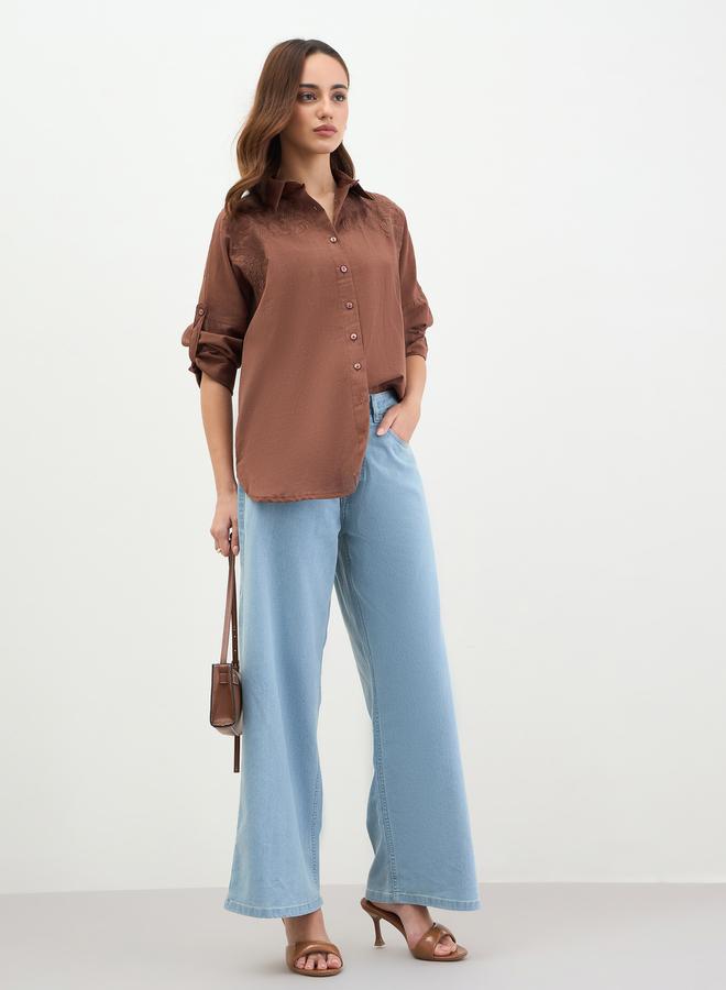 ستايلي بلوزة طويلة بتفاصيل مُطرّزة - Image 2