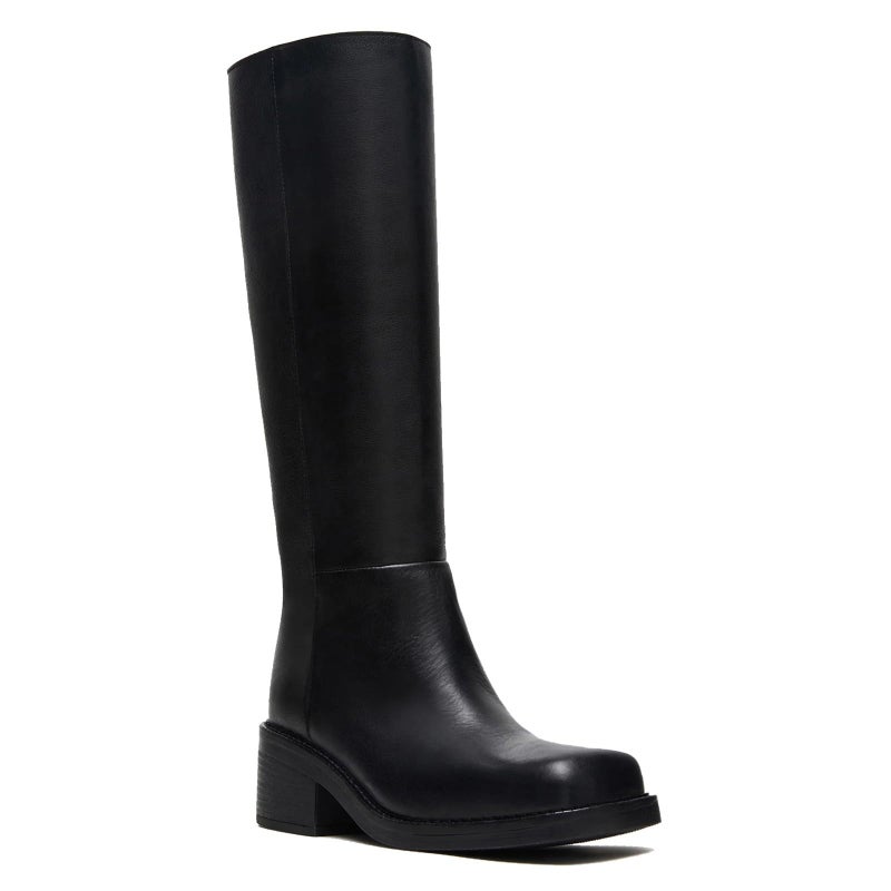 MICIFA Women's Knee High Boots Round Toe Chunky Block Heel Long Campus Boots for Women Comfortable Low Heel Shoes Black - Image 4