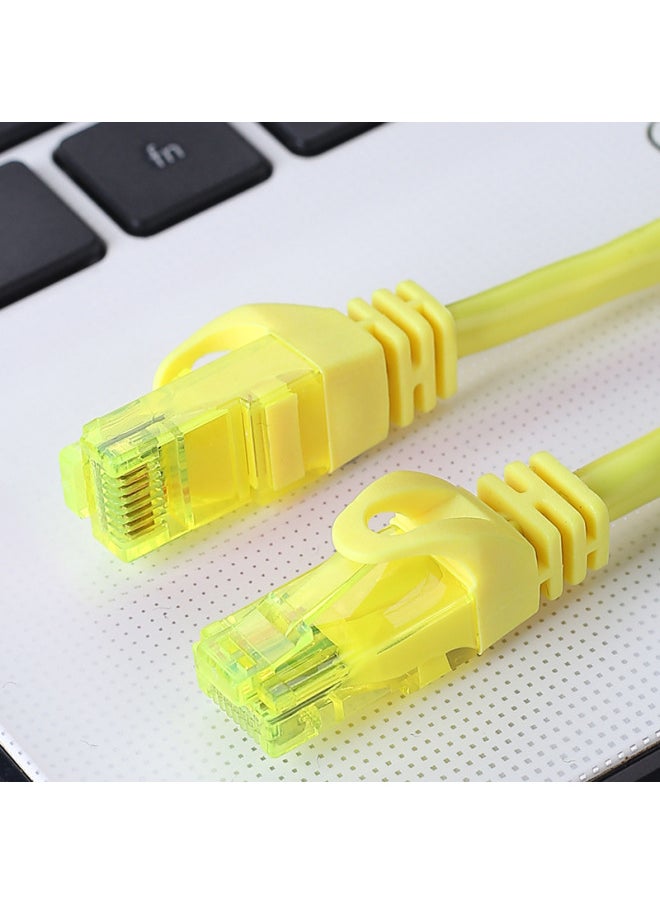 Generic Oxygen-free Copper Network Cable Type 6 Gigabit Network Jumper With Crystal Head Broadband Finished 8-core Twisted Pair Computer Room POE-Color:Yellow-Line Length:15m  - Image 1
