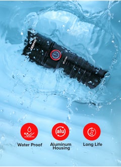 GEEPAS Waterproof LED Flashlight with Power Bank| Aluminum Housing with 25W High Power LED| 15 Hours Working Time with Power Reminder| Overcharge and Discharge Protection| Compact and Portable Design Perfect  - Image 5