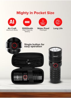 GEEPAS Waterproof LED Flashlight with Power Bank| Aluminum Housing with 25W High Power LED| 15 Hours Working Time with Power Reminder| Overcharge and Discharge Protection| Compact and Portable Design Perfect  - Image 2