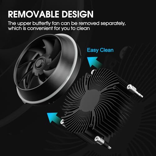 Vetroo Eclipse Low-Profile ARGB CPU Cooler, 90mm 4-Pin PWM Fan, Premium Aluminum Fins, 95W TDP Air Cooling for Intel LGA 1851 & 1700 Only - Image 3