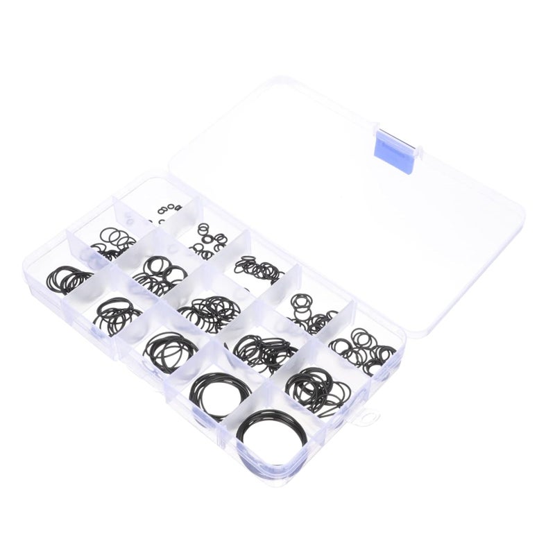 Oil Resistant Rubber Rings 200 Pcs for Outdoor Faucet Repair and Pressure Washer Gasket in Transparent Storage Box - Image 1