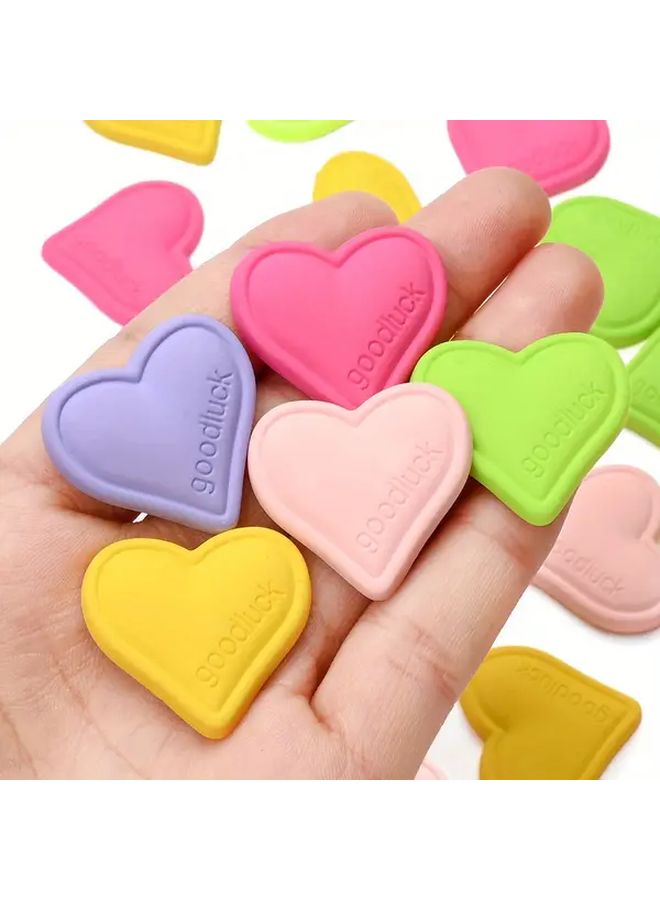 Purple Acrylic Heart Shaped Good Luck Stickers for DIY Crafts and Home Decor - Image 1