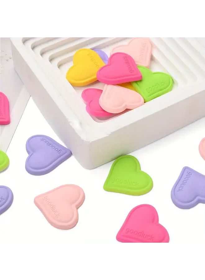 Purple Acrylic Heart Shaped Good Luck Stickers for DIY Crafts and Home Decor - Image 3