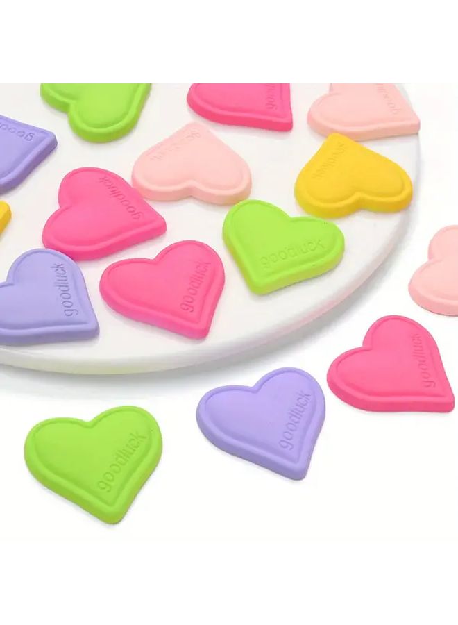 Purple Acrylic Heart Shaped Good Luck Stickers for DIY Crafts and Home Decor - Image 2