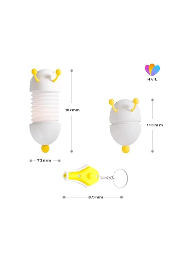 The Bros Hail - Caterpillar Kids Led Night Light Folding USB Rechargeable Bedside Lamp Portable Nursery Lamp Magnetic Stick, Soft Silicon Light- Bedroom Decoration Light, Infant Light - Free Key Chain Included - Image 3