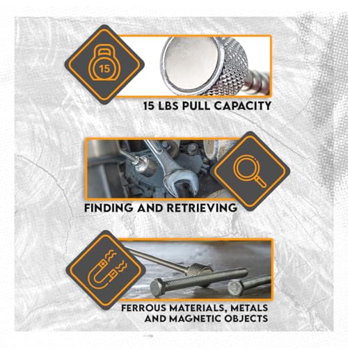 SE 30-Inch Telescopic Magnetic Pick-Up Tools with 15-lb Pull Capacity, 2-Pack - Extendable Stainless Steel Shaft, Cushioned Grip - 8036TM-NEW-2 - Image 4