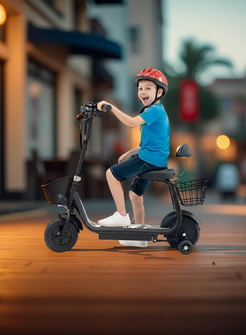 Mini Harley Kids Electric Scooter with Seat & LED Lights | 36V 250W Motor | 13Ah Battery | Comfortable Ride for Children | Safe & Stylish Design - Image 3