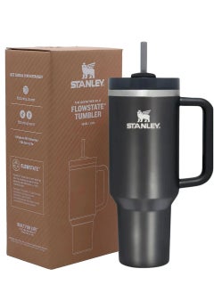 Stanley Quencher H2.0 FlowState Vacuum Insulated Tumbler – 40oz Black Stainless Steel Travel Mug with Leakproof Lid & Reusable Straw – Double-Walled Thermal Insulation – Keeps Drinks Hot for 7 Hours & Cold for 24 Hours – Durable, BPA-Free, Portable & Ideal for Coffee, Water, Smoothies, Iced Tea & On-the-Go Hydration  - Image 1