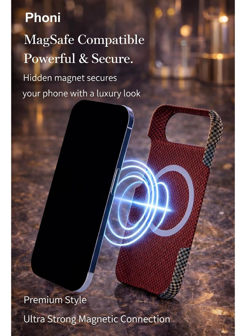 فوني Phoni Ultra Slim Magnetic Case for iPhone Air, Compatible with MagSafe, Thin Lightweight Matte Phone Case, Carbon Fiber Style Texture, Raised Camera Protection (Verdant Dusk – Green Carbon) - Image 3