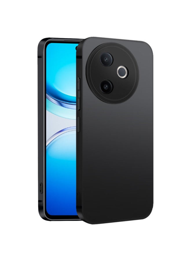 Freeson Phone Case For Vivo Y300I, Simple And Slim Full Protection Shockproof Tpu Soft Case With Frosted Finish (With Ring Holder And Lanyard), Black