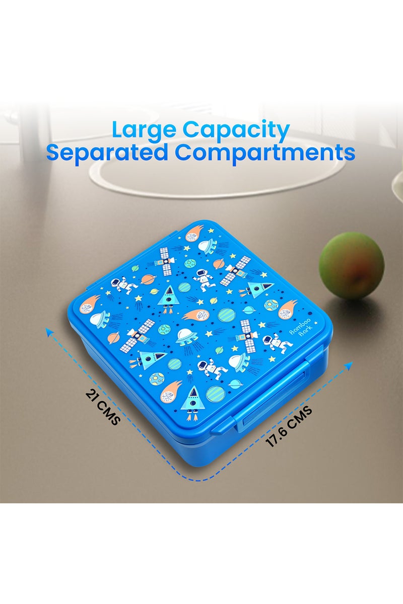 Bamboo Bark childrens kids large school lunch box, bento, snack box with compartments for kids, food jar included - Image 2