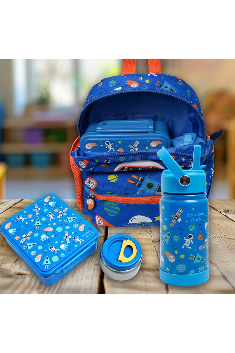 Bamboo Bark childrens kids large school lunch box, bento, snack box with compartments for kids, food jar included - Image 4