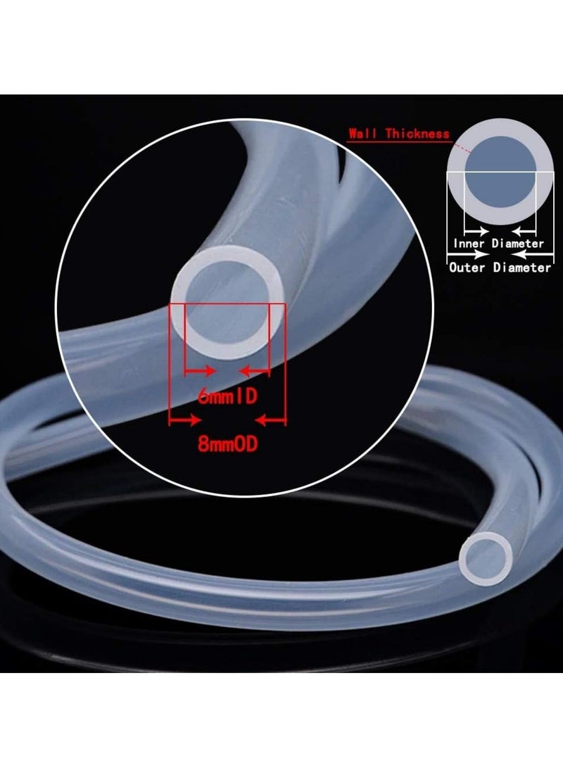 RATSAW Silicone Tubing 6mm (1/4") ID x 8mm OD (Length 5 Meter- 16.4FT) Food Grade High-temperature Pure Silicone Hose Tube Clear Pipe for Home Brewing Air and Liquid Transfer - Image 2