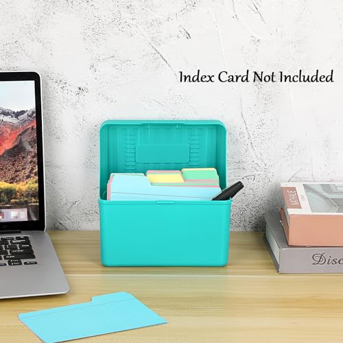 BTSKY 1 Pack 4 x 6 inch Index Card Box - Index Card Holder Notecard Box Recipe Organizer Plastic Storage Organizer for Filling Cards, Notes, Flashcards, Recipes, Green(Not Include Cards) - Image 5