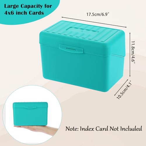 BTSKY 1 Pack 4 x 6 inch Index Card Box - Index Card Holder Notecard Box Recipe Organizer Plastic Storage Organizer for Filling Cards, Notes, Flashcards, Recipes, Green(Not Include Cards) - Image 2