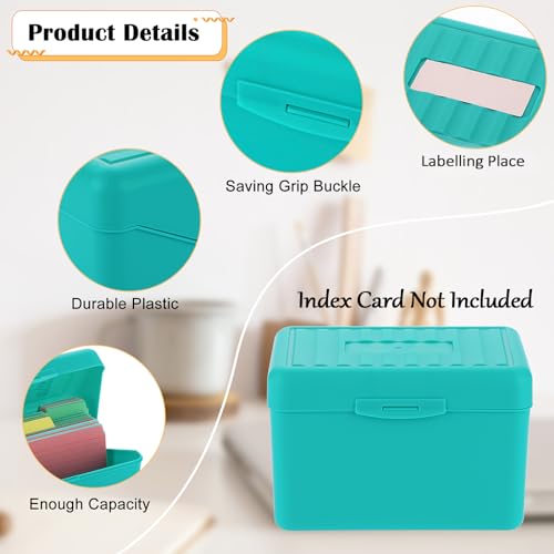 BTSKY 1 Pack 4 x 6 inch Index Card Box - Index Card Holder Notecard Box Recipe Organizer Plastic Storage Organizer for Filling Cards, Notes, Flashcards, Recipes, Green(Not Include Cards) - Image 4