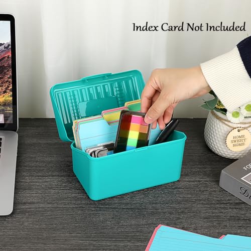 BTSKY 1 Pack 4 x 6 inch Index Card Box - Index Card Holder Notecard Box Recipe Organizer Plastic Storage Organizer for Filling Cards, Notes, Flashcards, Recipes, Green(Not Include Cards) - Image 3