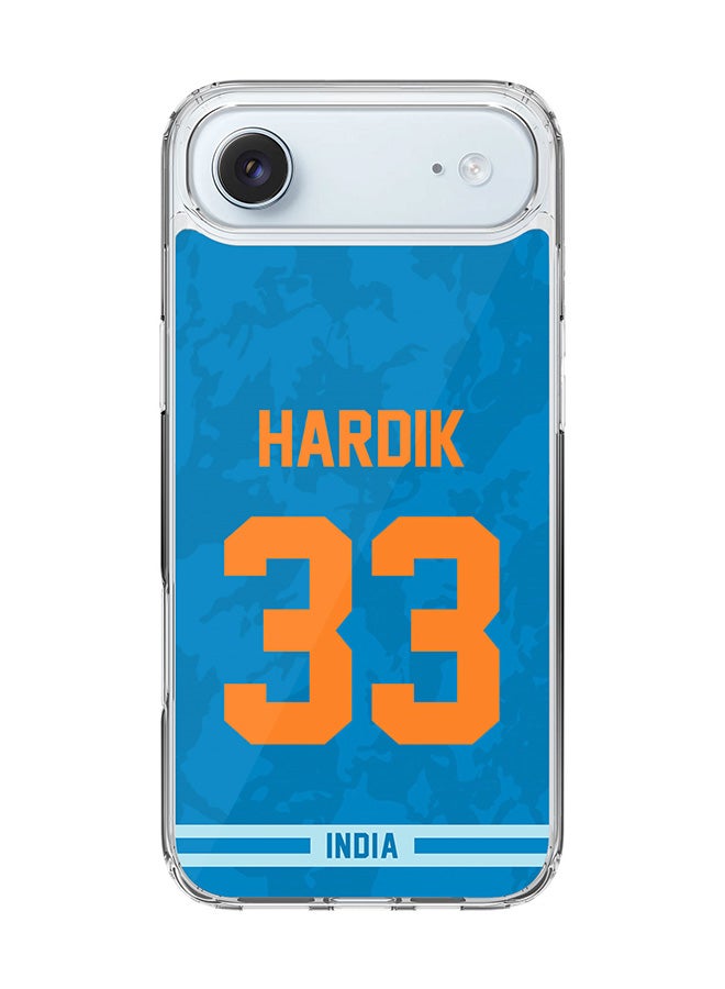 Stylizedd Classic Clear MagSafe Case for iPhone 17 Air , Hybrid Soft Case Flexible Edges Anti Drop TPU PC Gel Thin Transparent Cover [ Designed for iPhone 17 Air ] - Team India Hardik Pandya, Jersey No 33