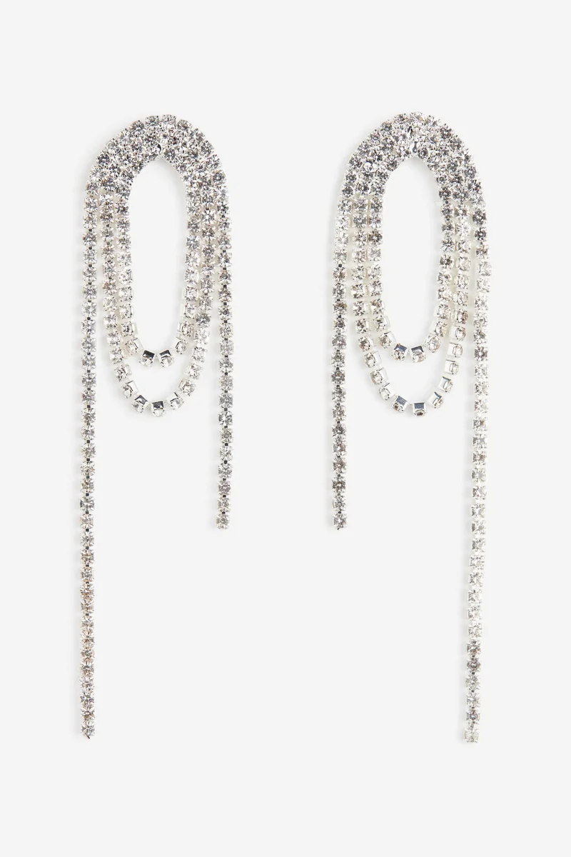 H&M Rhinestone-chain earrings
