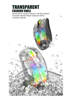 Fearlex Rechargeable Wireless Gaming Mouse | Transparent RGB Superlight Ergonomic 2.4 GHz Wireless Mouse with 4000 DPI | Programmable Wireless Gaming Mice with Magnetic charging base and Digital Display  - Image 5