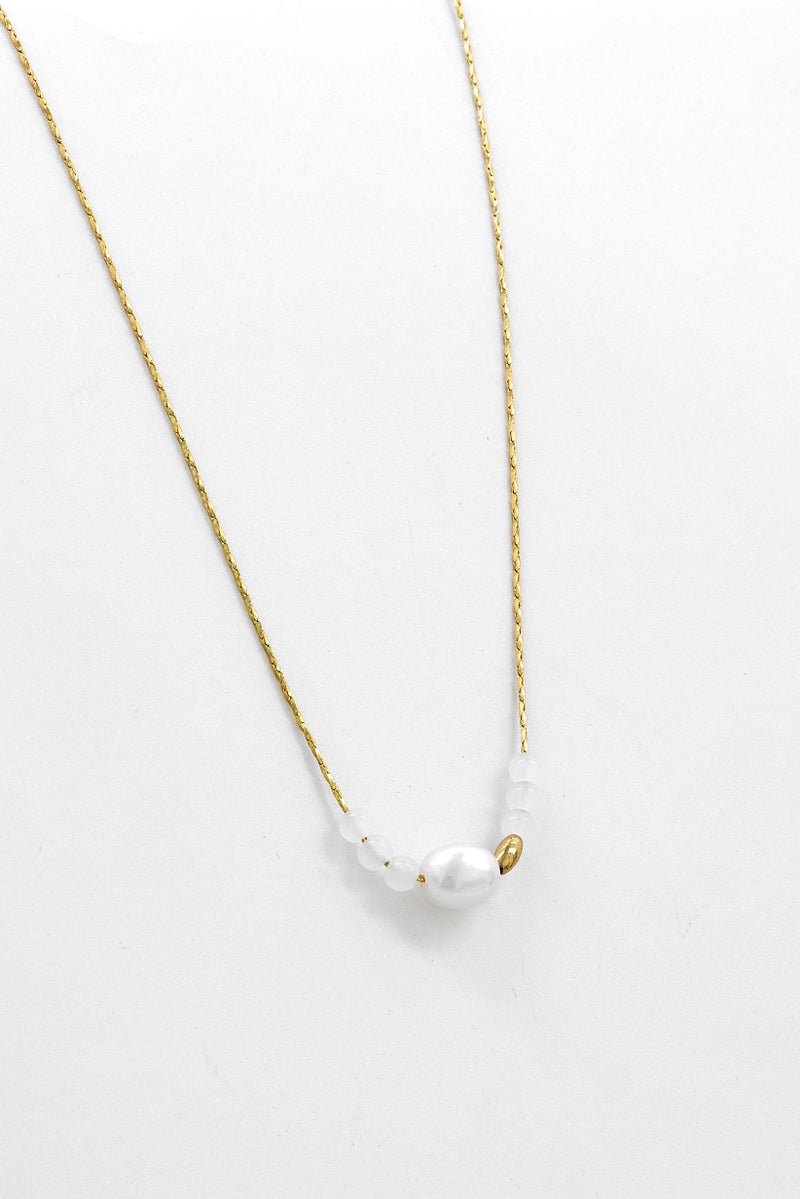 Caracol Women Gold Plated Pearl Necklace, Gold  - Image 1