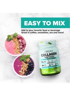 ORZAX Collagen Peptides Powder Vitamin C Biotin & Hyaluronic Acid Hydrolyzed Protein Type I & Iii Grass Fed Hair Nail Skin & Joint Support Supplement Sugar Free Gluten Free Unflavored 16 Oz  - Image 5