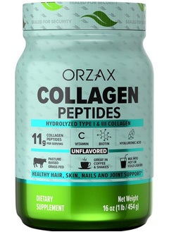 Collagen Peptides Powder Vitamin C Biotin & Hyaluronic Acid Hydrolyzed Protein Type I & Iii Grass Fed Hair Nail Skin & Joint Support Supplement Sugar Free Gluten Free Unflavored 16 Oz