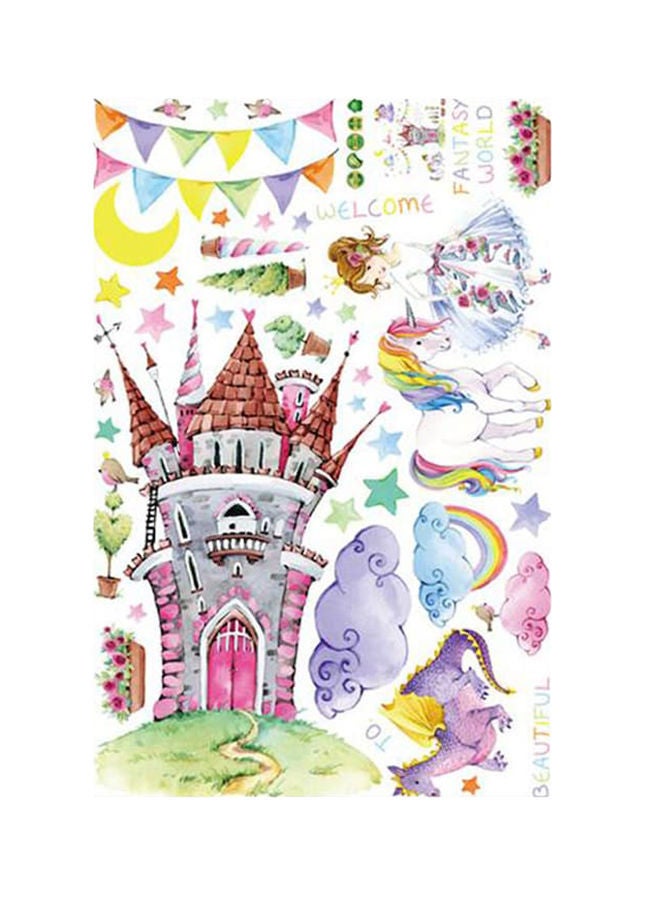 NIBEMINENT Castle Pattern Wall Sticker Multicolour 60x90centimeter - Image 1