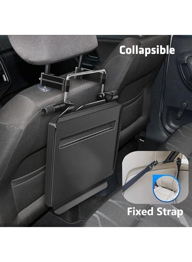 DUNISO Car Tray Table，2 in 1 Car Steering Wheel Tray/Back Seat Headrest Tray，Multifunctional Foldable Car Tray，Sturdy And Durable, Strong Load Bearing, for Eating Food Drink and Writing Laptop Work，Black - Image 3