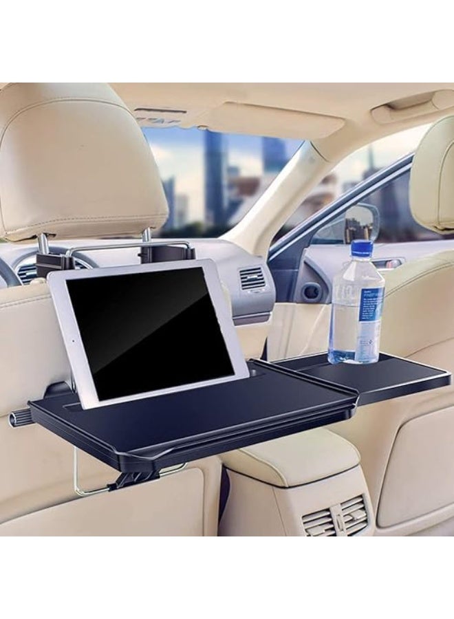 DUNISO Car Tray Table，2 in 1 Car Steering Wheel Tray/Back Seat Headrest Tray，Multifunctional Foldable Car Tray，Sturdy And Durable, Strong Load Bearing, for Eating Food Drink and Writing Laptop Work，Black - Image 2