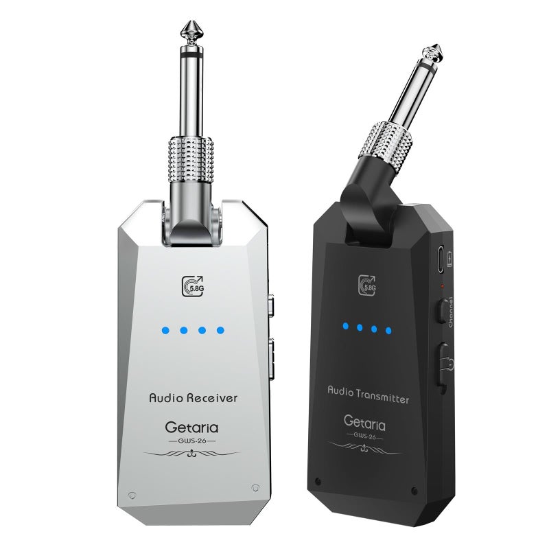 Getaria 58Hz Guitar Wireless System AntiInterference Instrument 4Channels Wireless Transmitter Receiver Digital Audio Cordless System Bass For Electric Guitars Bass GWS26TYPE C Charge - Image 2