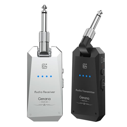 Getaria 58Hz Guitar Wireless System AntiInterference Instrument 4Channels Wireless Transmitter Receiver Digital Audio Cordless System Bass For Electric Guitars Bass GWS26TYPE C Charge - Image 1