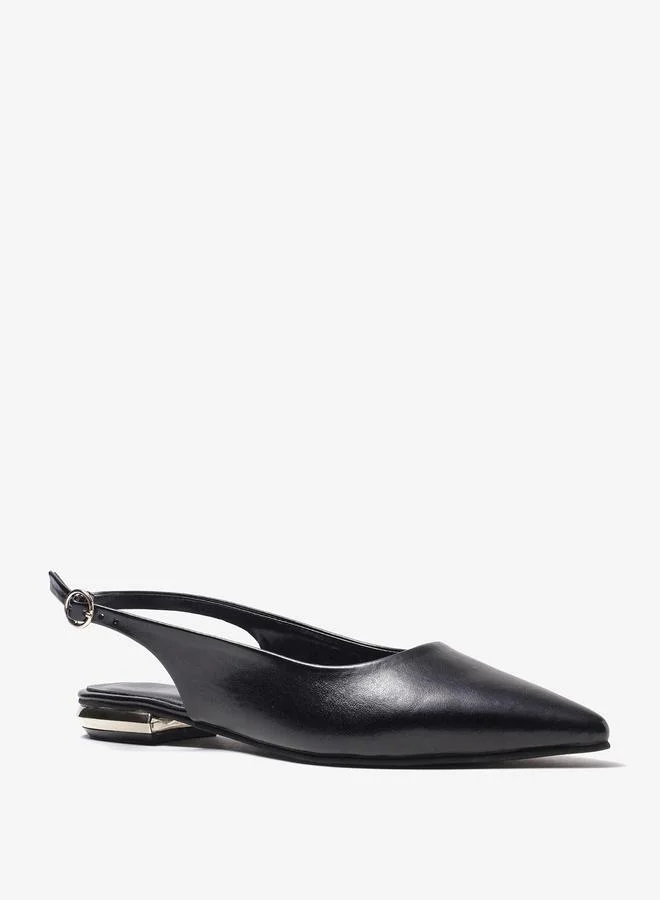 Pair-Ie Tales Black Pointed Toe Slingback Shoes