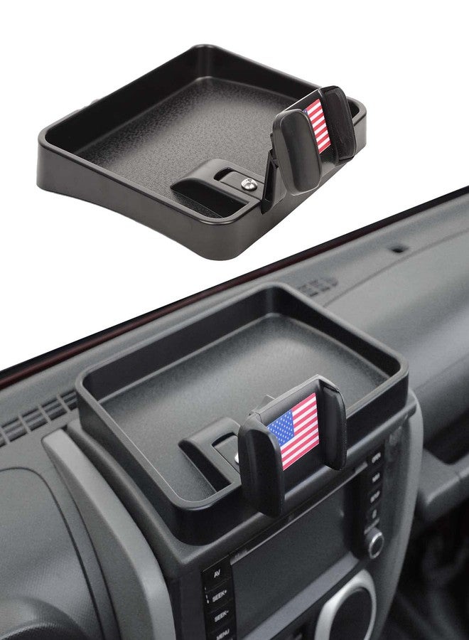 Jimen حامل هاتف محمول متوافق مع سيارات جيب رانجلر JK JKU موديلات 2007-2010، منظم لوحة القيادة، صينية تخزين - Image 1