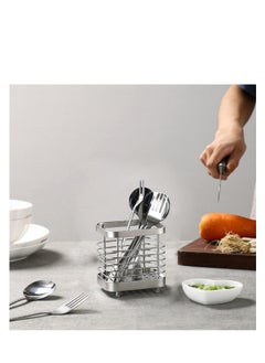 Excefore Kitchen Cutlery Utensil Holder, Stainless Steel Kitchen Sink Organisers, Cutlery Drainer for Kitchen Utensil, Rust Proof Kitchen Sink Organiser, for Knives and Spoons, Spatulas, Tongs  - Image 5