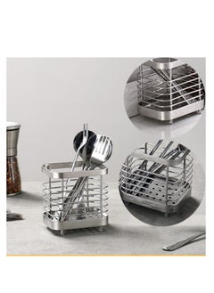 Excefore Kitchen Cutlery Utensil Holder, Stainless Steel Kitchen Sink Organisers, Cutlery Drainer for Kitchen Utensil, Rust Proof Kitchen Sink Organiser, for Knives and Spoons, Spatulas, Tongs  - Image 4
