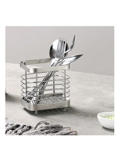 Excefore Kitchen Cutlery Utensil Holder, Stainless Steel Kitchen Sink Organisers, Cutlery Drainer for Kitchen Utensil, Rust Proof Kitchen Sink Organiser, for Knives and Spoons, Spatulas, Tongs  - Image 2