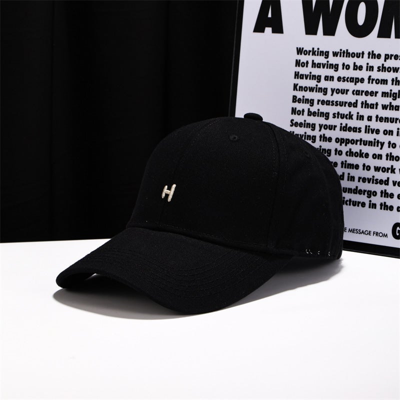 Baseball Cap Couple Embroidered H Letter Soft Top Sports Sun Hat - Image 4