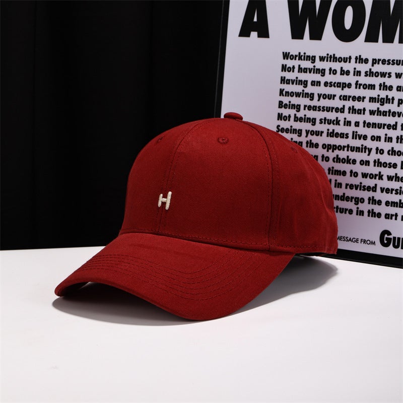 Baseball Cap Couple Embroidered H Letter Soft Top Sports Sun Hat - Image 1