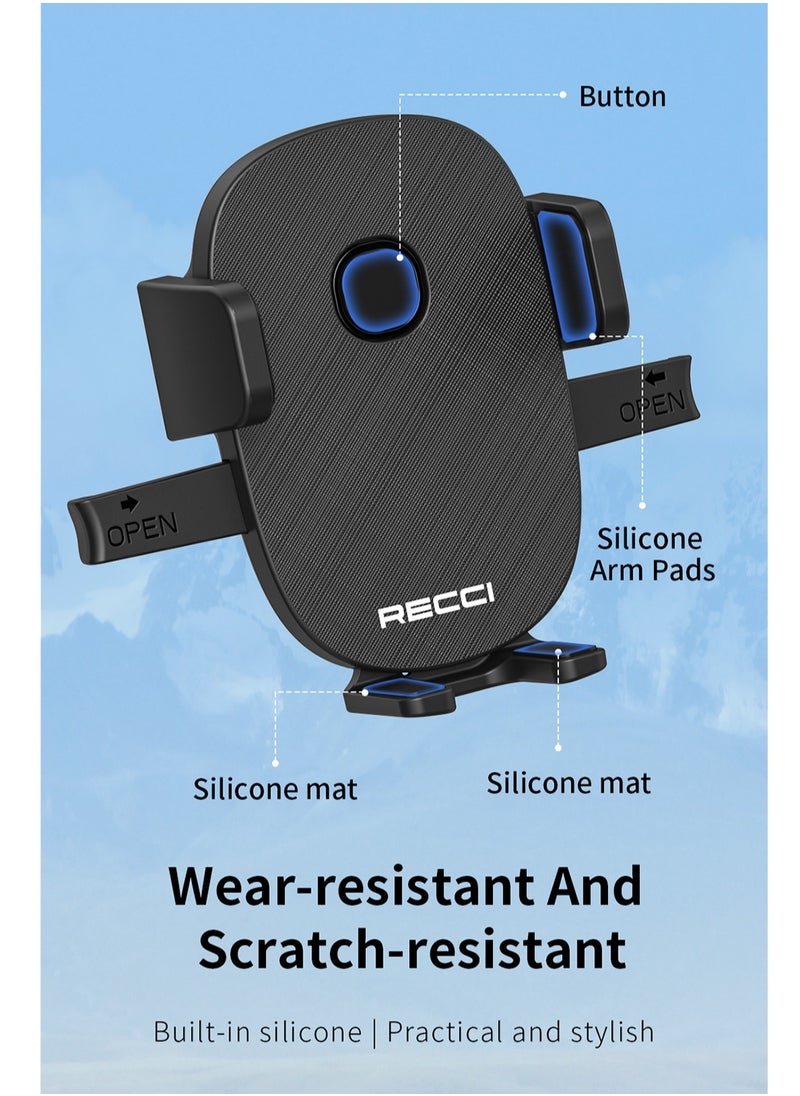 Recci - Car Phone Holder Mount 360° Rotation for Dashboard Automatic Clamping and Built in Silicone Stable Scratch Resistant One Handed Operation Car Mount for iPhone15 16 Samsung Galaxy Huawei Xiaomi - Image 1