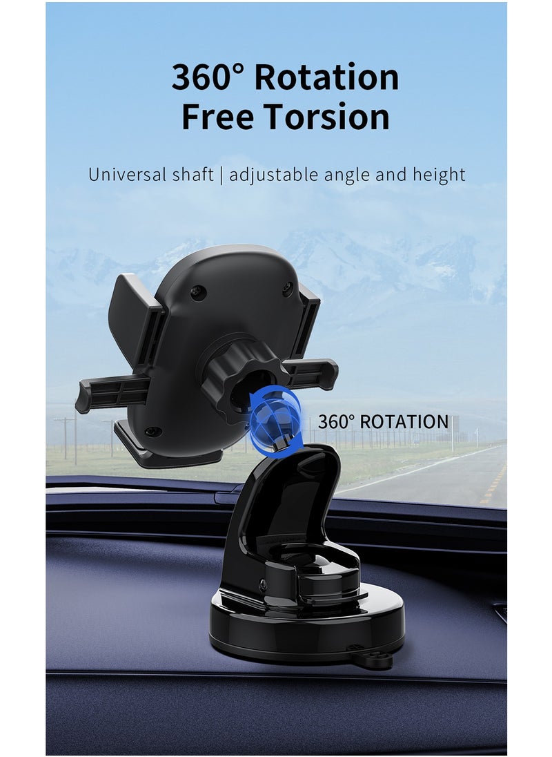 Recci - Car Phone Holder Mount 360° Rotation for Dashboard Automatic Clamping and Built in Silicone Stable Scratch Resistant One Handed Operation Car Mount for iPhone15 16 Samsung Galaxy Huawei Xiaomi - Image 1