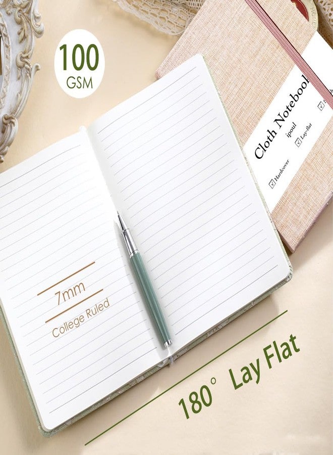 ipoul Linen Notebook, College Ruled, Hardcover, Lay Flat, B6, Small, 5x7, Thick, 100gsm, Pink, Journal for School, Office, Writing - Image 3