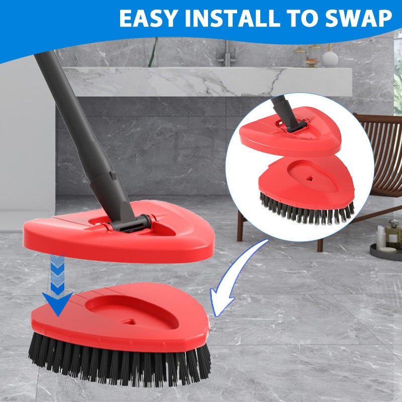 SuperAbound 2 Pack Upgraded Spin Mop Replacement Scrub Brush Heads Compatible with Ocedar EasyWring 1 Tank,Full Bristle Scrubber Replace Great for Kitchen, Bathroom, Pools,Deck Hard Floor Cleaning - Image 4