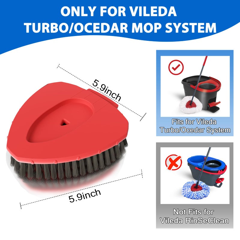 SuperAbound 2 Pack Upgraded Spin Mop Replacement Scrub Brush Heads Compatible with Ocedar EasyWring 1 Tank,Full Bristle Scrubber Replace Great for Kitchen, Bathroom, Pools,Deck Hard Floor Cleaning - Image 2
