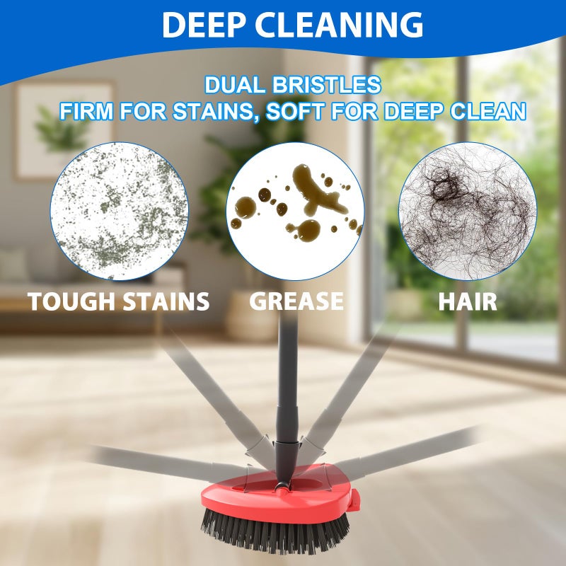 SuperAbound 2 Pack Upgraded Spin Mop Replacement Scrub Brush Heads Compatible with Ocedar EasyWring 1 Tank,Full Bristle Scrubber Replace Great for Kitchen, Bathroom, Pools,Deck Hard Floor Cleaning - Image 5