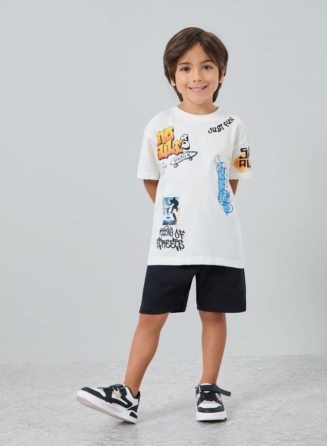 ستايلي تيشيرت فضفاض بطبعة جرافيك - Image 2